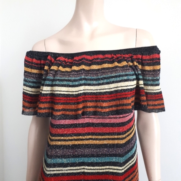 Zara | Multicoloured Striped Knit Maxi Dress - Picture 6 of 13